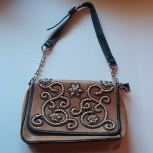 BLAZIN ROXX WOMENS ROPE RHINESTONE SHOULDER PURSE